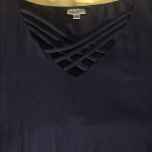 Navy Short Sleeved Avenue Blouse